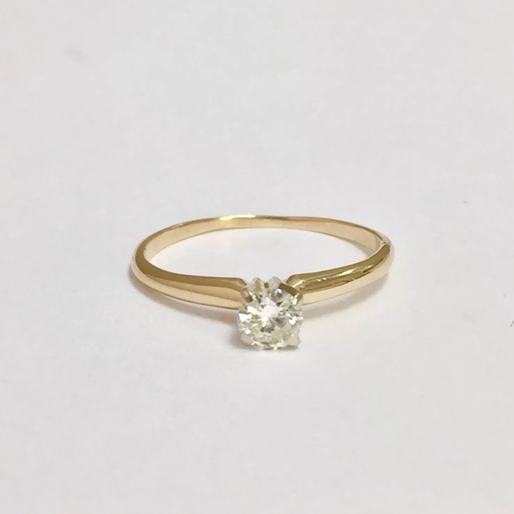 14K .25 Carat Solid Gold Diamond Solitaire S12 6.5 stamped 14k - Picture 5 of 12